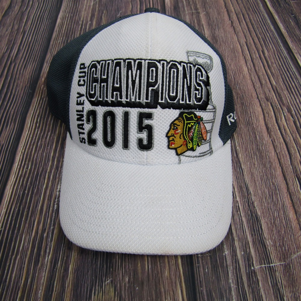 Reebok Center Ice Chicago Blackhawks Hat 2015 Champions Locker Room Cap One Size